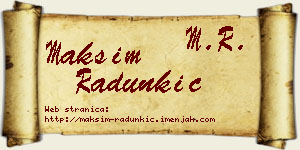 Maksim Radunkić vizit kartica